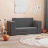 2-os. sofa dla dzieci, rozkładana, antracytowa, miękki plusz