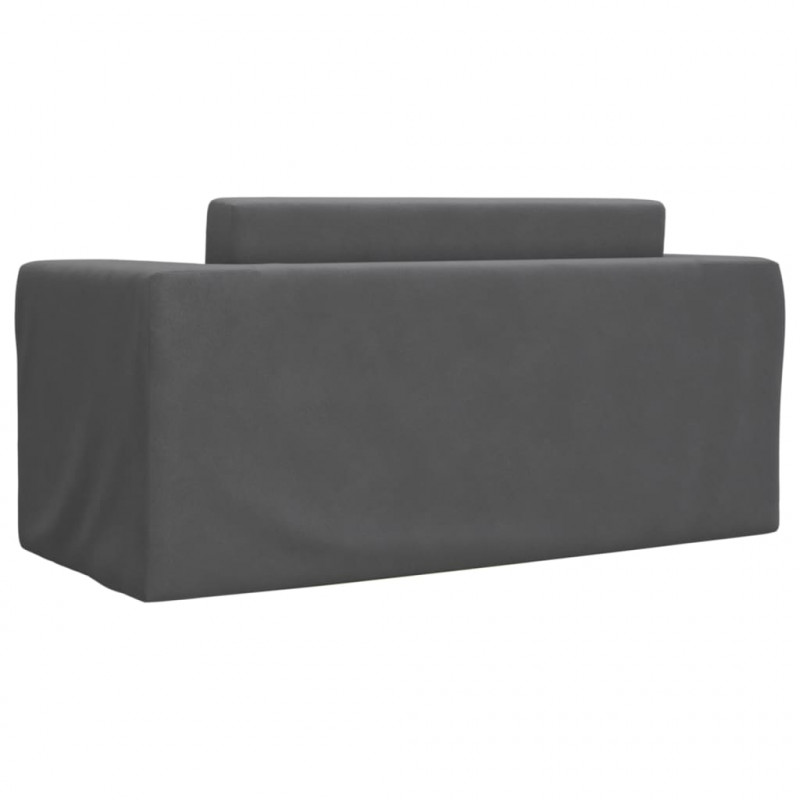 2-os. sofa dla dzieci, rozkładana, antracytowa, miękki plusz