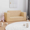 2-os. sofa dla dzieci, rozkładana, kremowa, miękki plusz