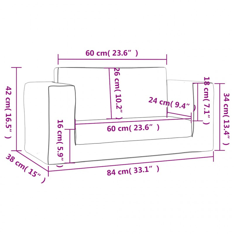 2-os. sofa dla dzieci, rozkładana, kremowa, miękki plusz