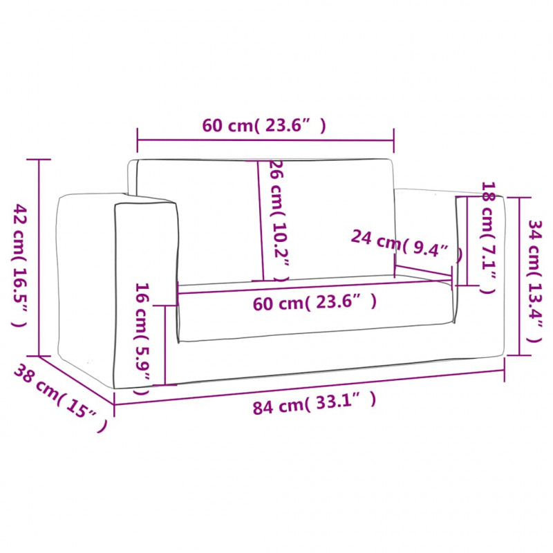 2-os. sofa dla dzieci, rozkładana, niebieska, miękki plusz