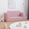 2-os. sofa dla dzieci, rozkładana, różowa, miękki plusz