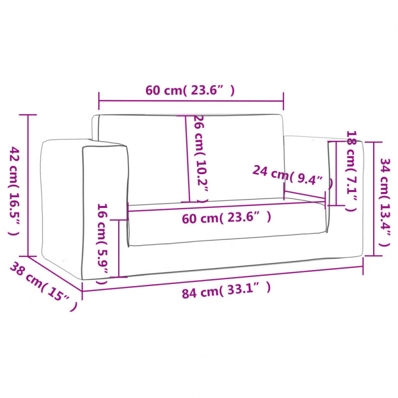 2-os. sofa dla dzieci, rozkładana, różowa, miękki plusz