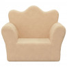 Sofa dziecięca, kremowa, miękki plusz