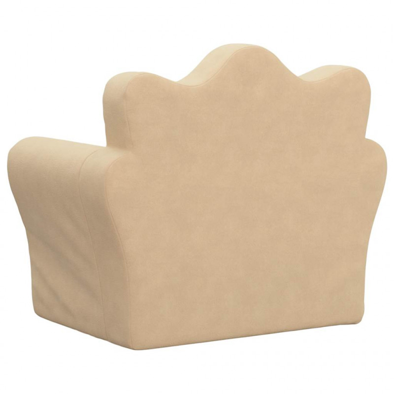 Sofa dziecięca, kremowa, miękki plusz