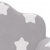 2-os. kanapa dla dzieci, jasnoszara w gwiazdki, miękki plusz