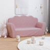 Sofa dziecięca 2-osobowa, różowa, miękka, pluszowa
