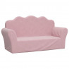 Sofa dziecięca 2-osobowa, różowa, miękka, pluszowa