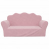 Sofa dziecięca 2-osobowa, różowa, miękka, pluszowa