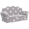 2-os. sofa dla dzieci, rozkładana, szara w gwiazdki, plusz
