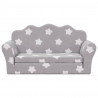 2-os. sofa dla dzieci, rozkładana, szara w gwiazdki, plusz