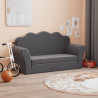 2-os. sofa dla dzieci, rozkładana, antracytowa, miękki plusz