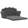 2-os. sofa dla dzieci, rozkładana, antracytowa, miękki plusz