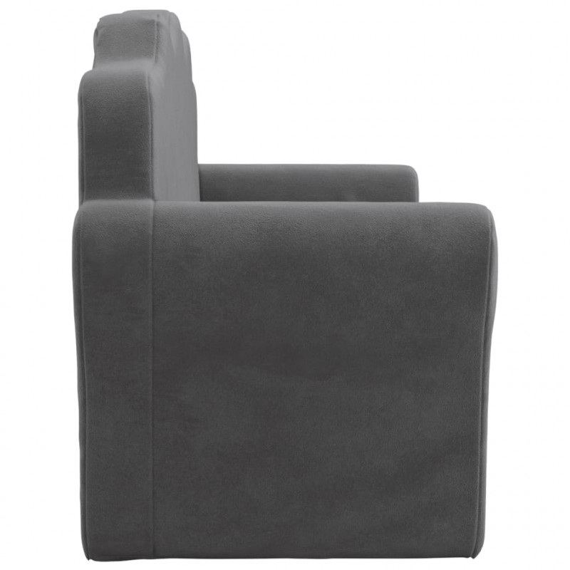 2-os. sofa dla dzieci, rozkładana, antracytowa, miękki plusz