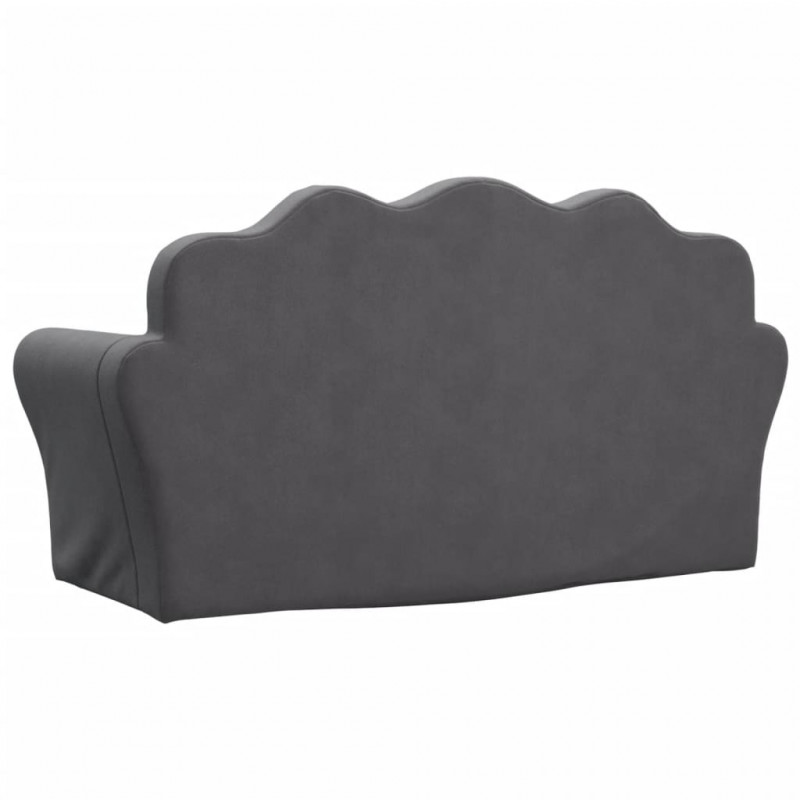 2-os. sofa dla dzieci, rozkładana, antracytowa, miękki plusz