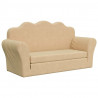 2-os. sofa dla dzieci, rozkładana, kremowa, miękki plusz