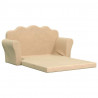 2-os. sofa dla dzieci, rozkładana, kremowa, miękki plusz
