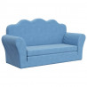 2-os. sofa dla dzieci, rozkładana, niebieska, miękki plusz
