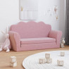 2-os. sofa dla dzieci, rozkładana, różowa, miękki plusz