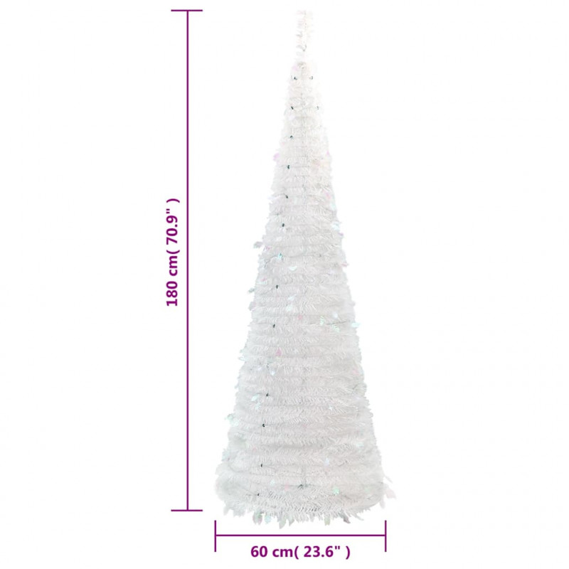 Sztuczna choinka typu pop-up, 150 LED, biała, 180 cm