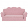 2-os. sofa dla dzieci, rozkładana, różowa, miękki plusz