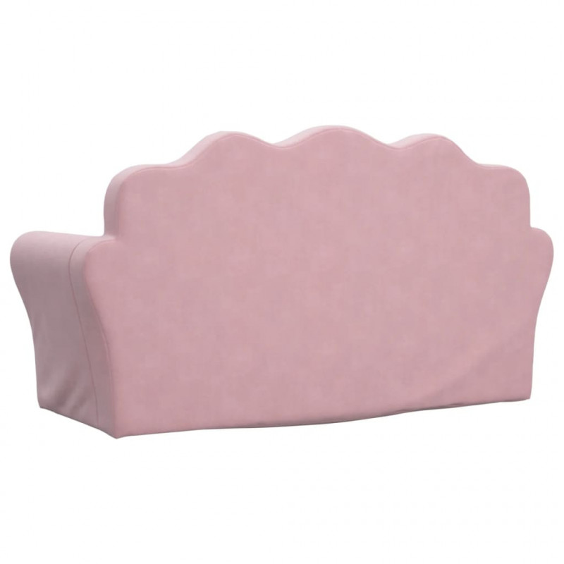 2-os. sofa dla dzieci, rozkładana, różowa, miękki plusz