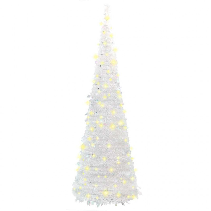 Sztuczna choinka typu pop-up, 200 LED, biała, 210 cm