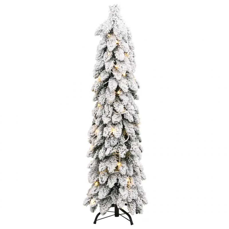 Sztuczna choinka z 60 lampkami LED, ośnieżona, 120 cm