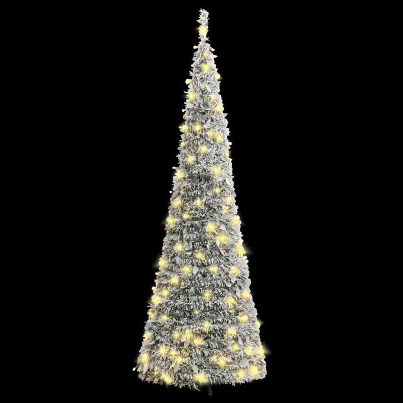 Sztuczna choinka typu pop-up, ośnieżona, 100 LED, 150 cm