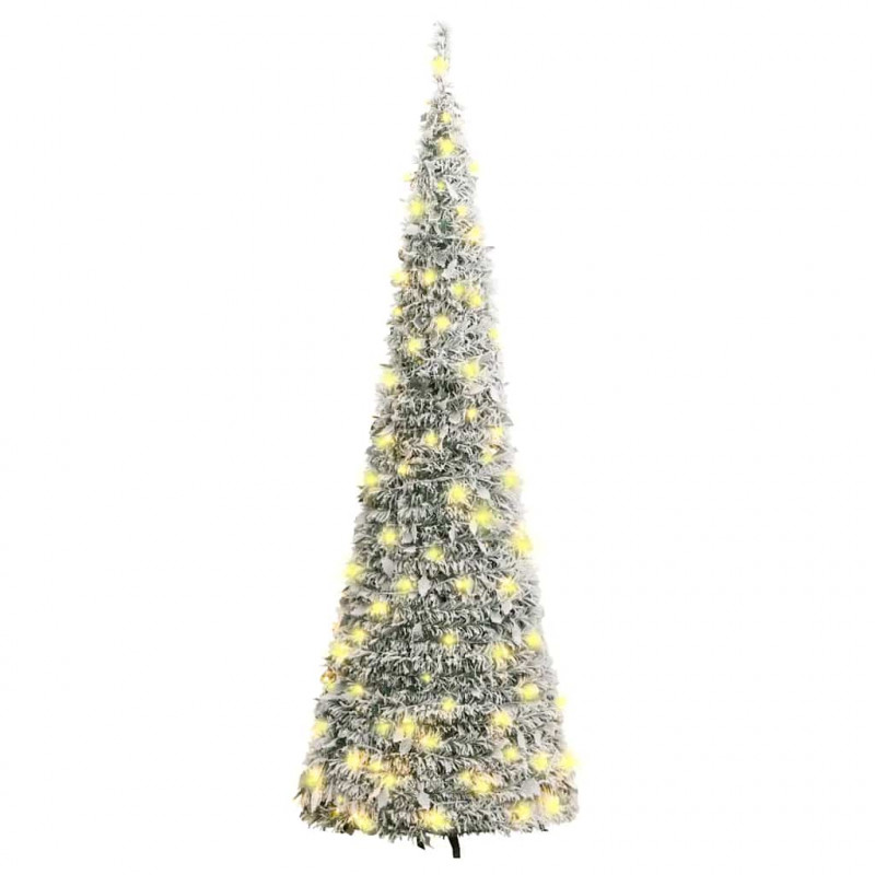 Sztuczna choinka typu pop-up, ośnieżona, 100 LED, 150 cm