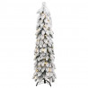 Sztuczna choinka z 80 lampkami LED, ośnieżona, 150 cm