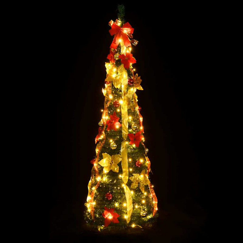 Sztuczna choinka typu pop-up, 100 LED, zielona, 150 cm