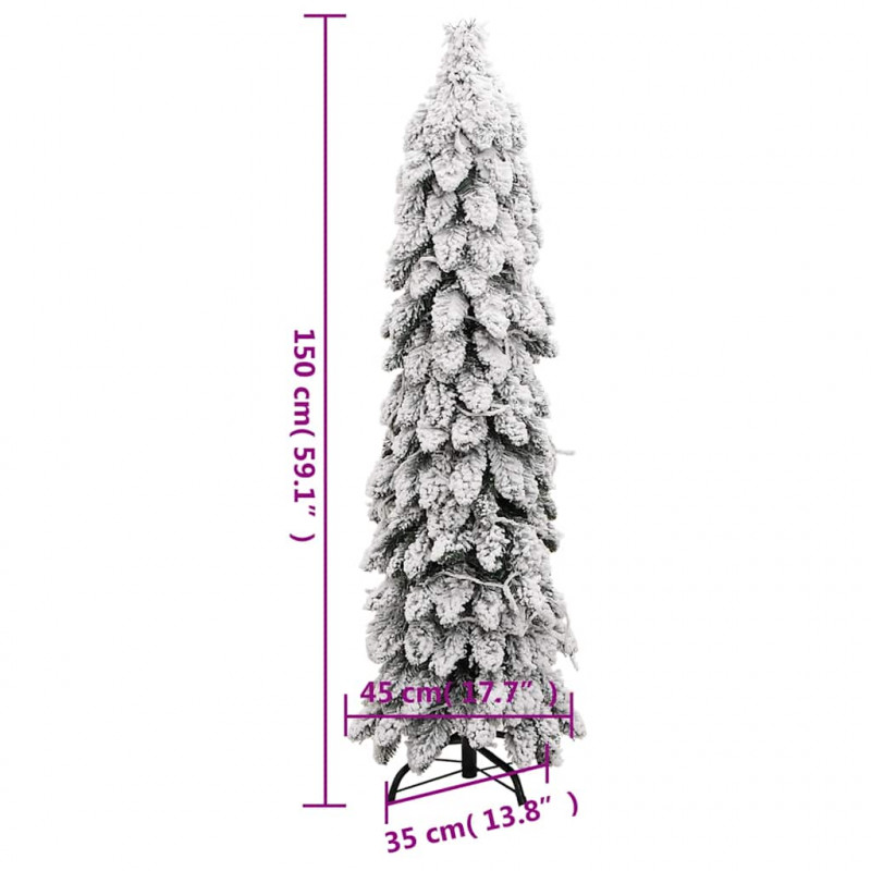 Sztuczna choinka z 80 lampkami LED, ośnieżona, 150 cm
