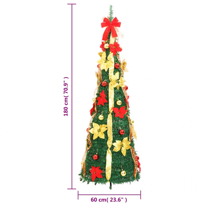 Sztuczna choinka typu pop-up, 150 LED, zielona, 180 cm