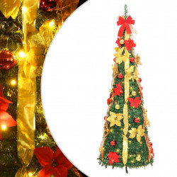 Sztuczna choinka typu pop-up, 200 LED, zielona, 210 cm