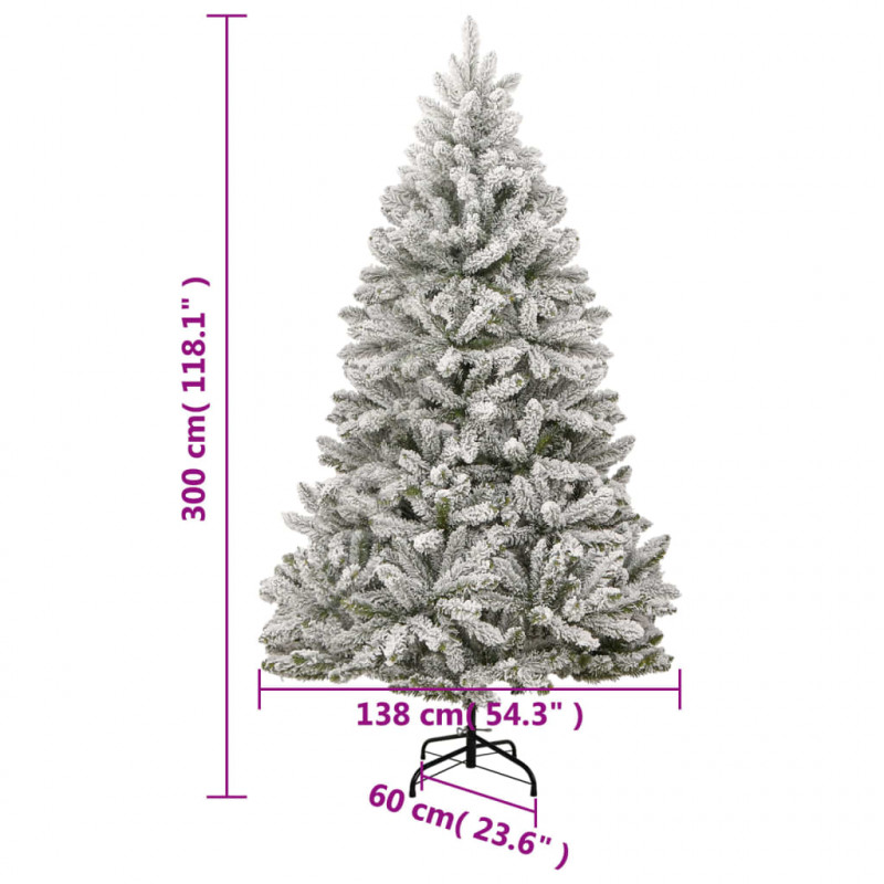 Sztuczna choinka zawiasowa, ośnieżona, 300 cm