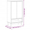 Szafka na buty FLAM, 59,5x35x107 cm, lite drewno sosnowe