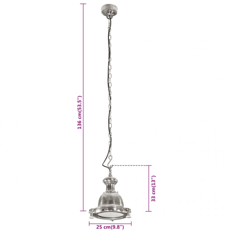 Lampa wisząca, 25x25x136 cm, aluminium