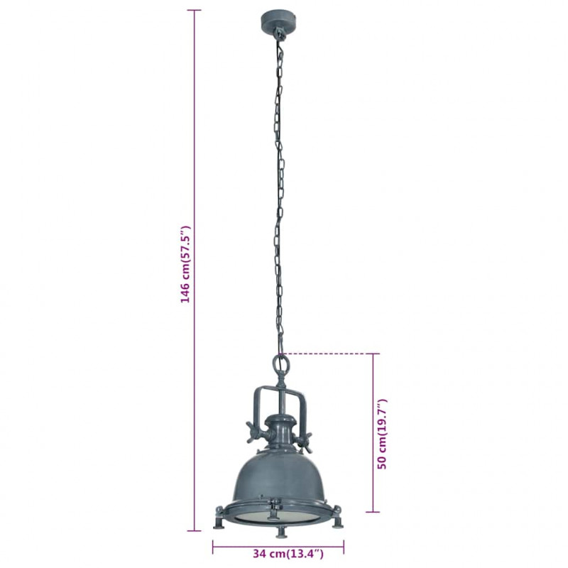 Lampa wisząca, 34x34x146 cm, aluminium