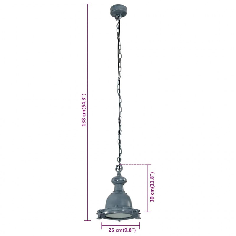 Lampa wisząca, 25x25x138 cm, aluminium
