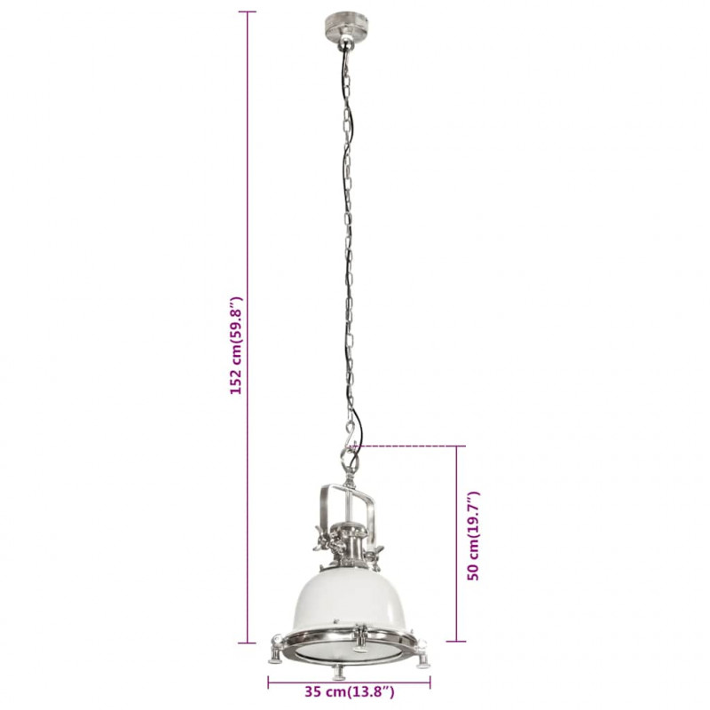 Lampa wisząca, 35x35x152 cm, aluminium