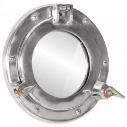  Lustro wiszące w kształcie bulaja, Ø23 cm, aluminium i szkło