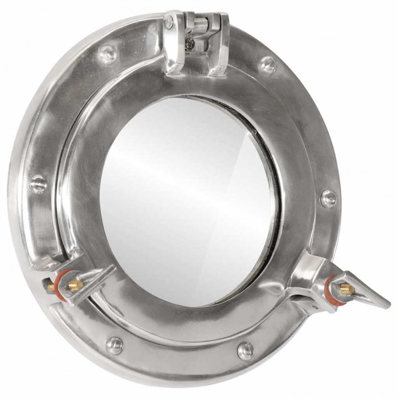  Lustro wiszące w kształcie bulaja, Ø23 cm, aluminium i szkło
