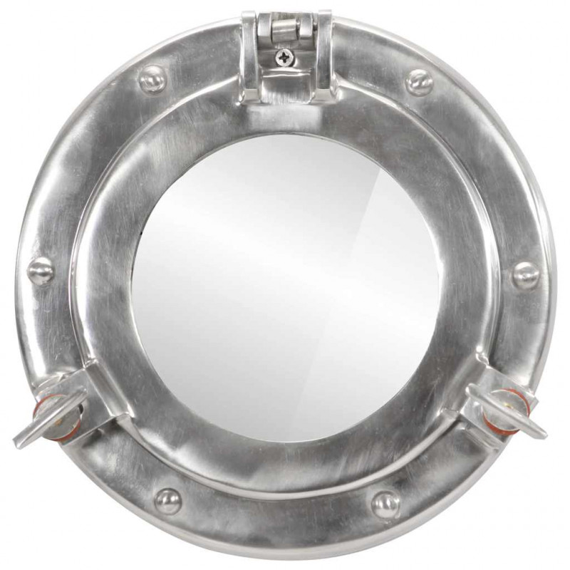  Lustro wiszące w kształcie bulaja, Ø23 cm, aluminium i szkło