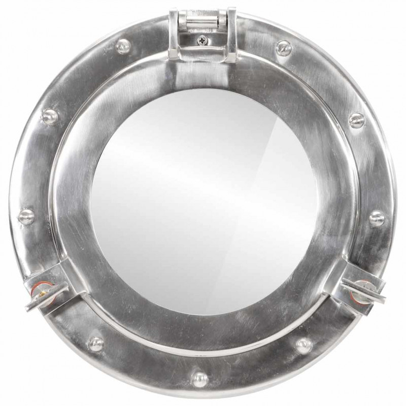  Lustro wiszące w kształcie bulaja, Ø30 cm, aluminium i szkło