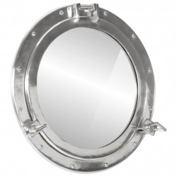  Lustro wiszące w kształcie bulaja, Ø50 cm, aluminium i szkło