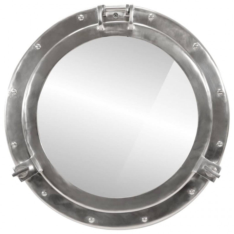  Lustro wiszące w kształcie bulaja, Ø50 cm, aluminium i szkło