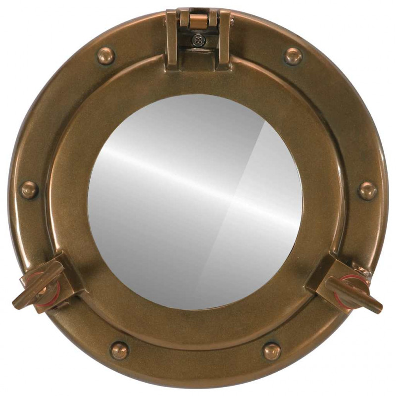  Lustro wiszące w kształcie bulaja, Ø23 cm, aluminium i szkło