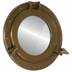  Lustro wiszące w kształcie bulaja, Ø30 cm, aluminium i szkło