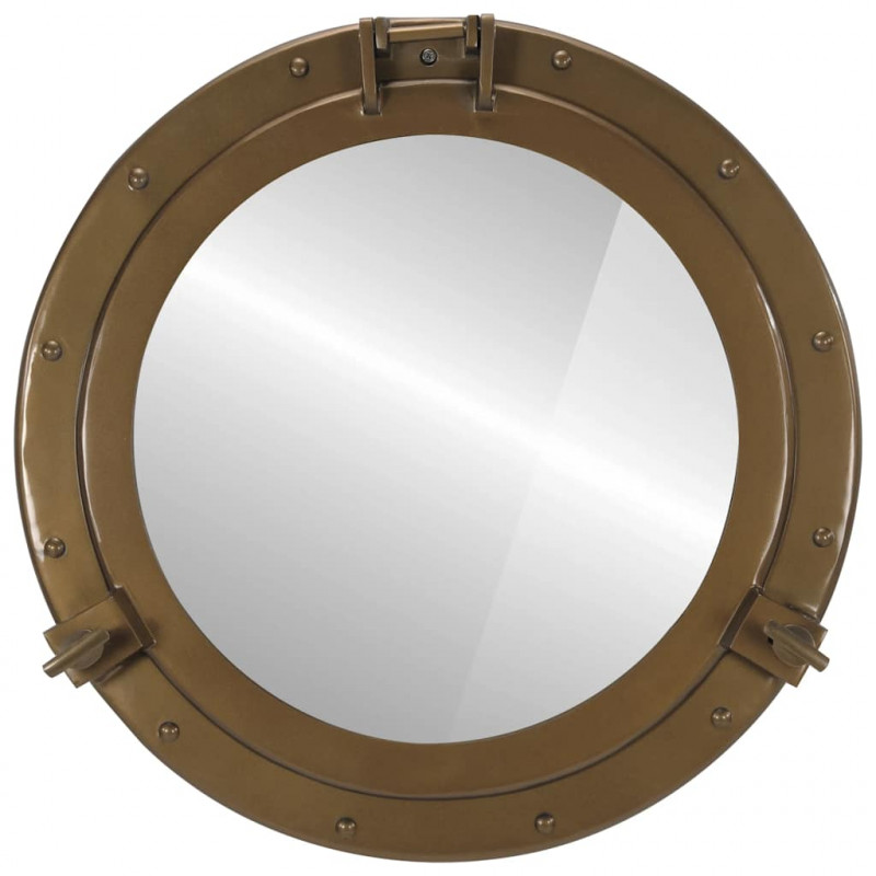  Lustro wiszące w kształcie bulaja, Ø50 cm, aluminium i szkło